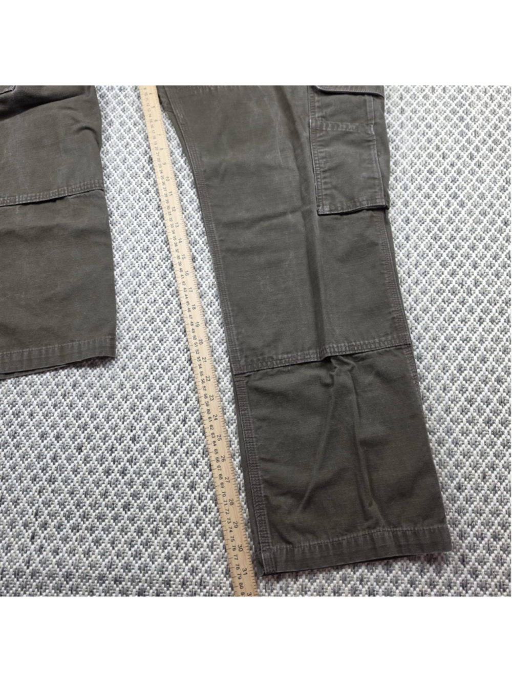 Carhartt Double Knee Cargo Pants Mens 40x32 Olive Brown Ripstop Workwear Utility - Picture 10 of 13